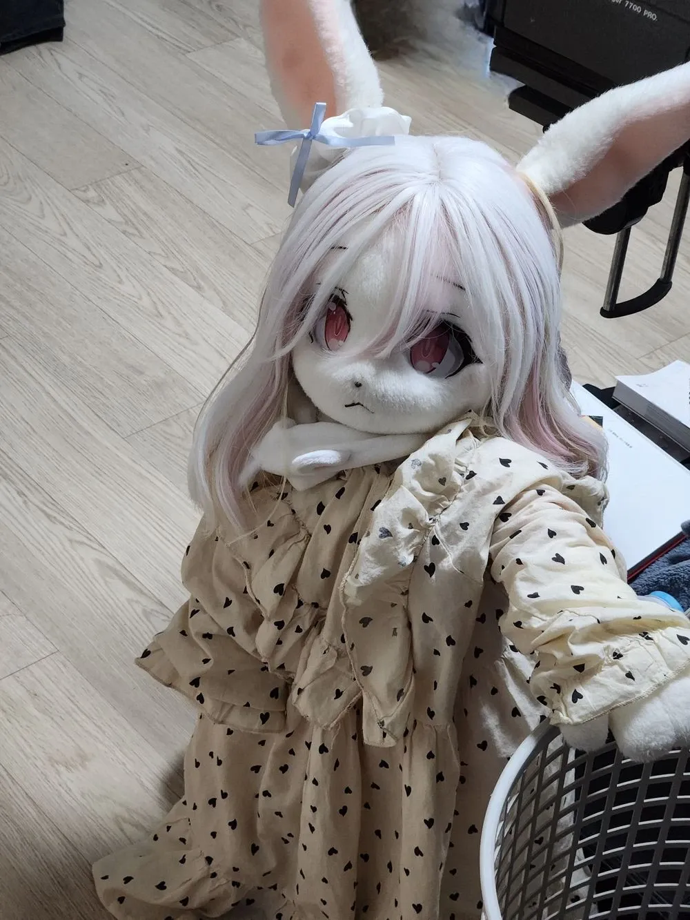 다양한 디자인의 퍼리 인형들이 진열대에 줄지어 전시되어 있는 모습