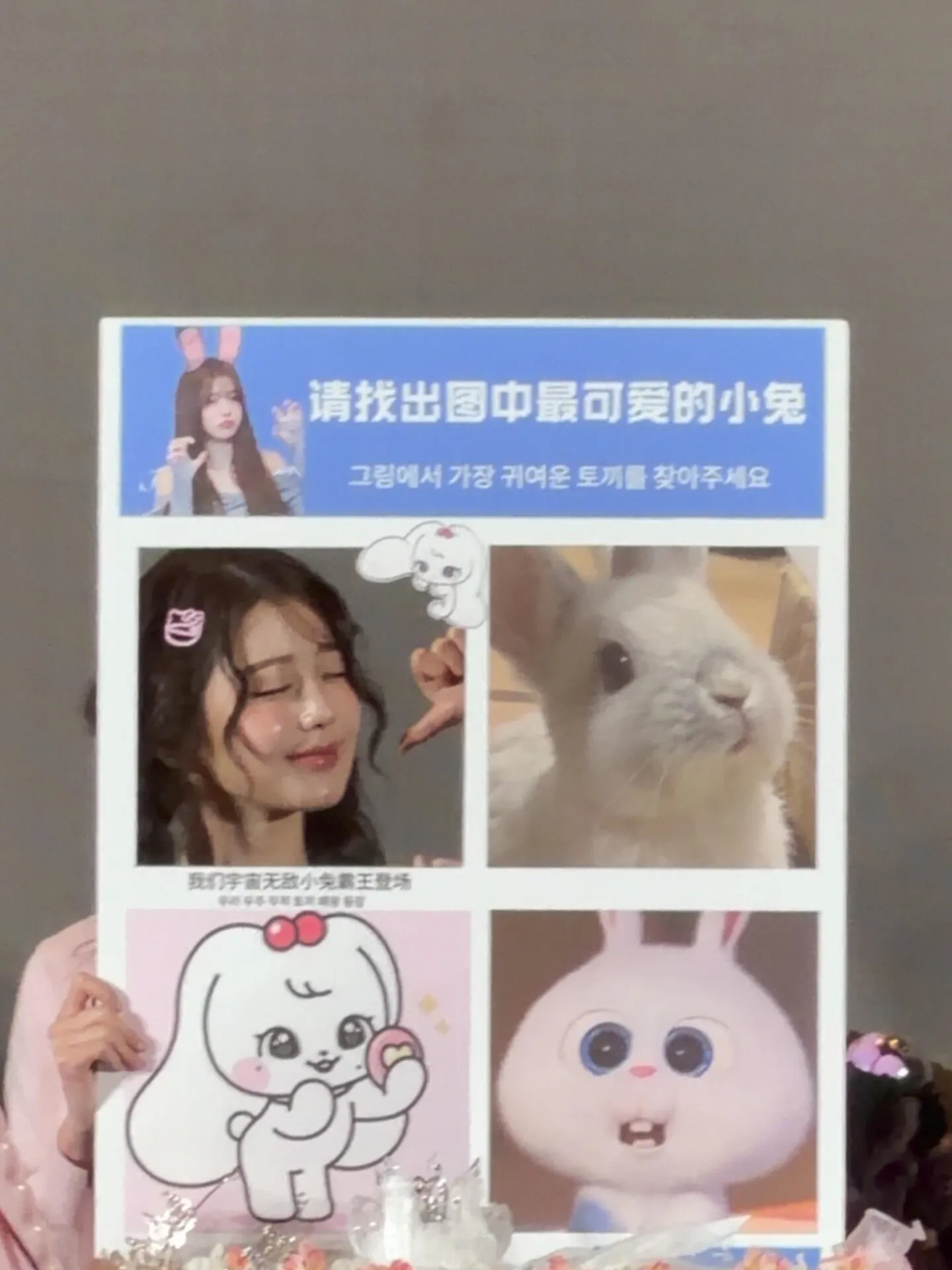 장원영 중국 팬사인회에서 토끼 컨셉으로 팬들과 소통하는 모습