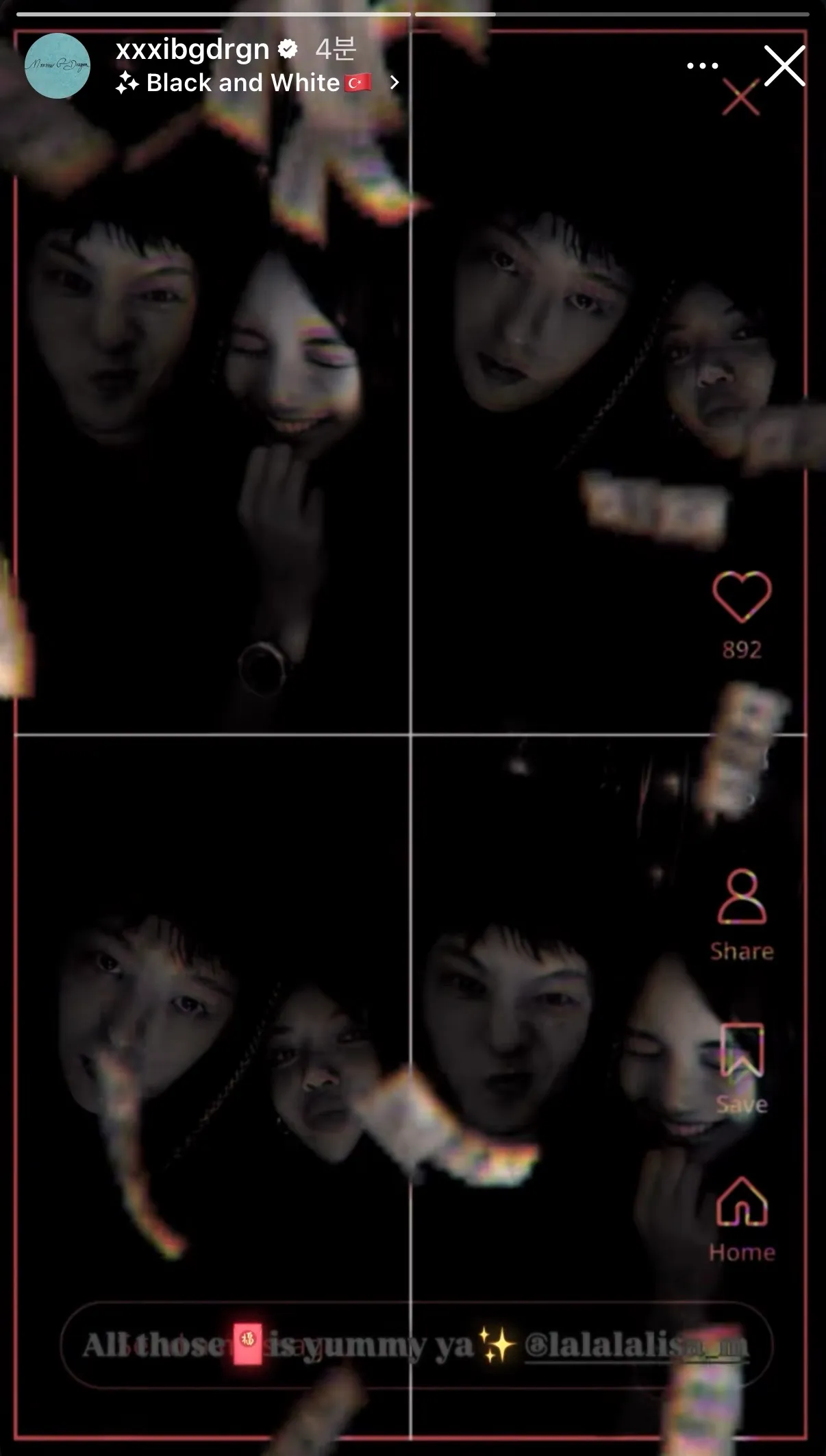 지드래곤 인스타그램 게시물, 블랙핑크 리사 태그하며 음식 언급