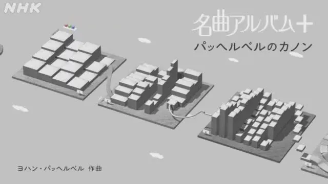 파헬벨의 카논 악보 애니메이션 시각화 화면