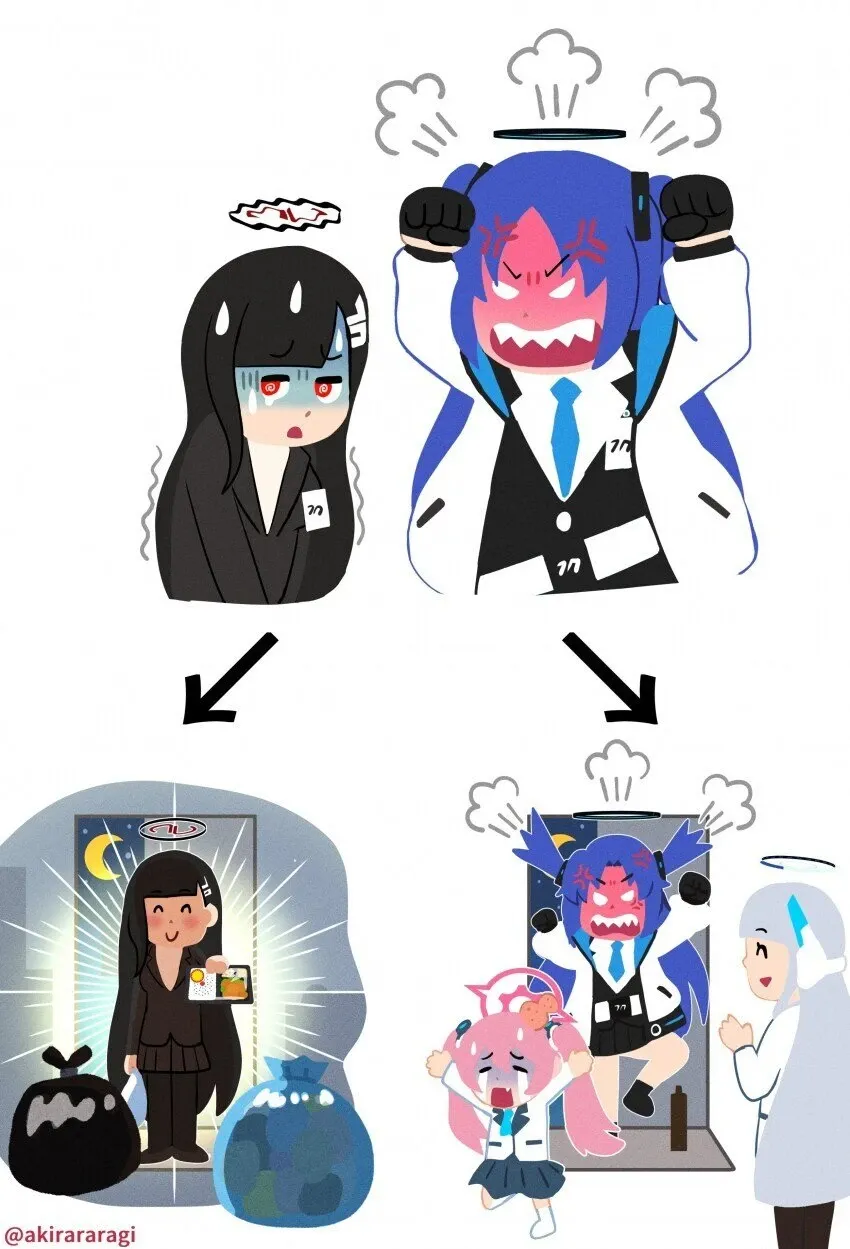 점점 증식하는 캐릭터를 보여주는 일본 밈 이미지