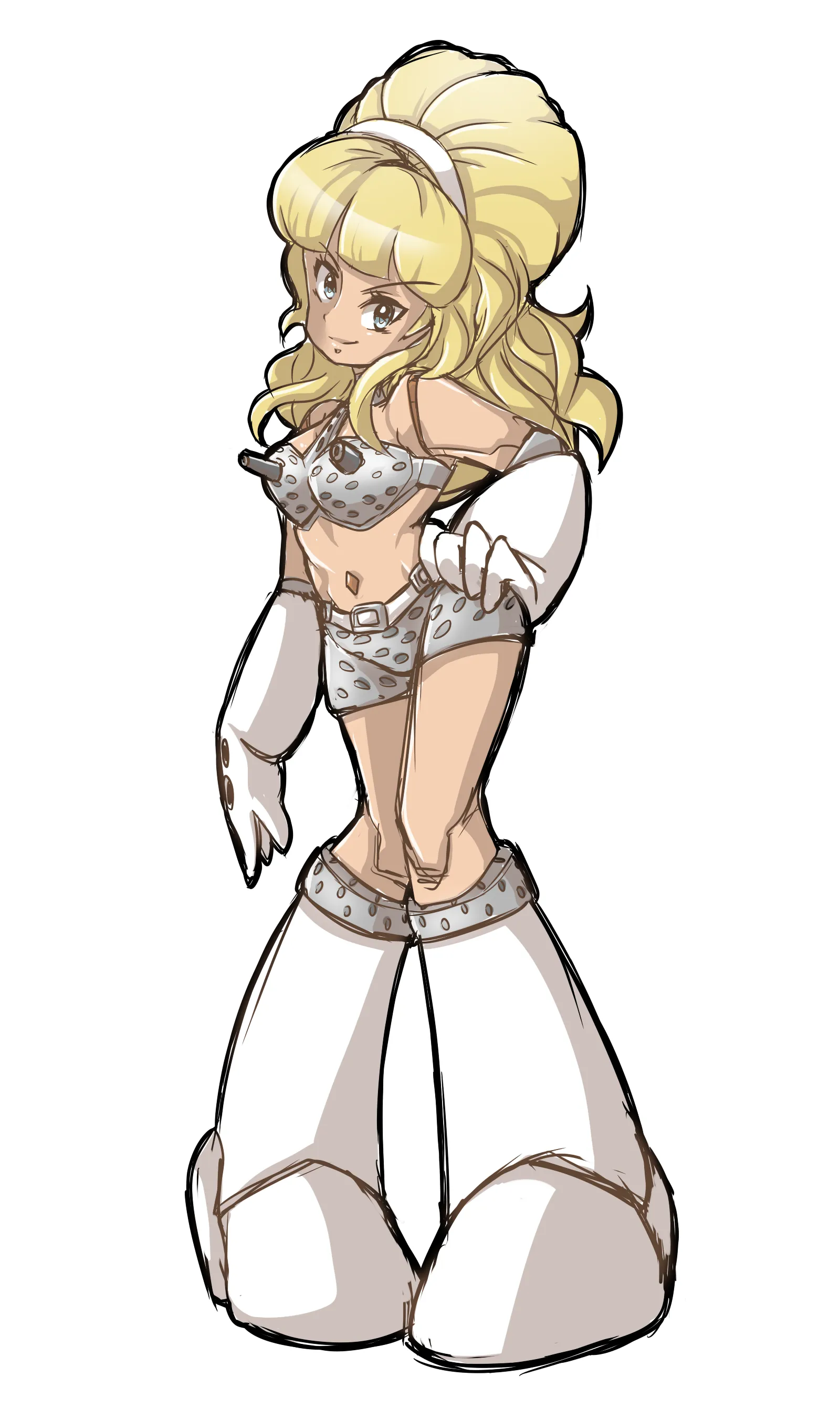 여장한 소년이 화장실 문 앞에서 남자 화장실과 여자 화장실 중 고민하는 장면