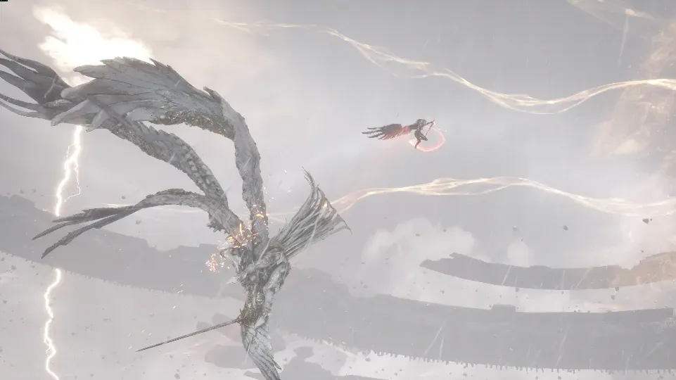 한국 게임 스타일의 역동적인 전투 연출 장면