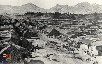 조선시대 어물전과 칠패시장을 묘사한 고문서 또는 역사 기록 이미지