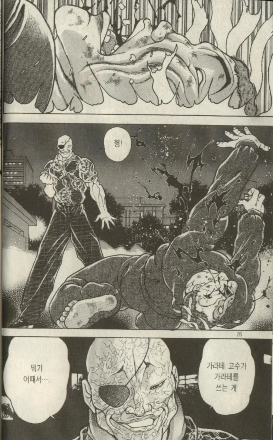 가라테 고수가 가라테를 쓰는 게 뭐가 어때서라며 항변하는 바키 캐릭터