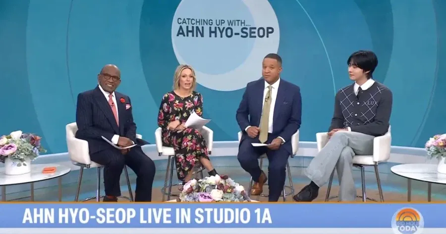 안효섭이 NBC 투데이쇼 스튜디오 1A에 출연한 장면