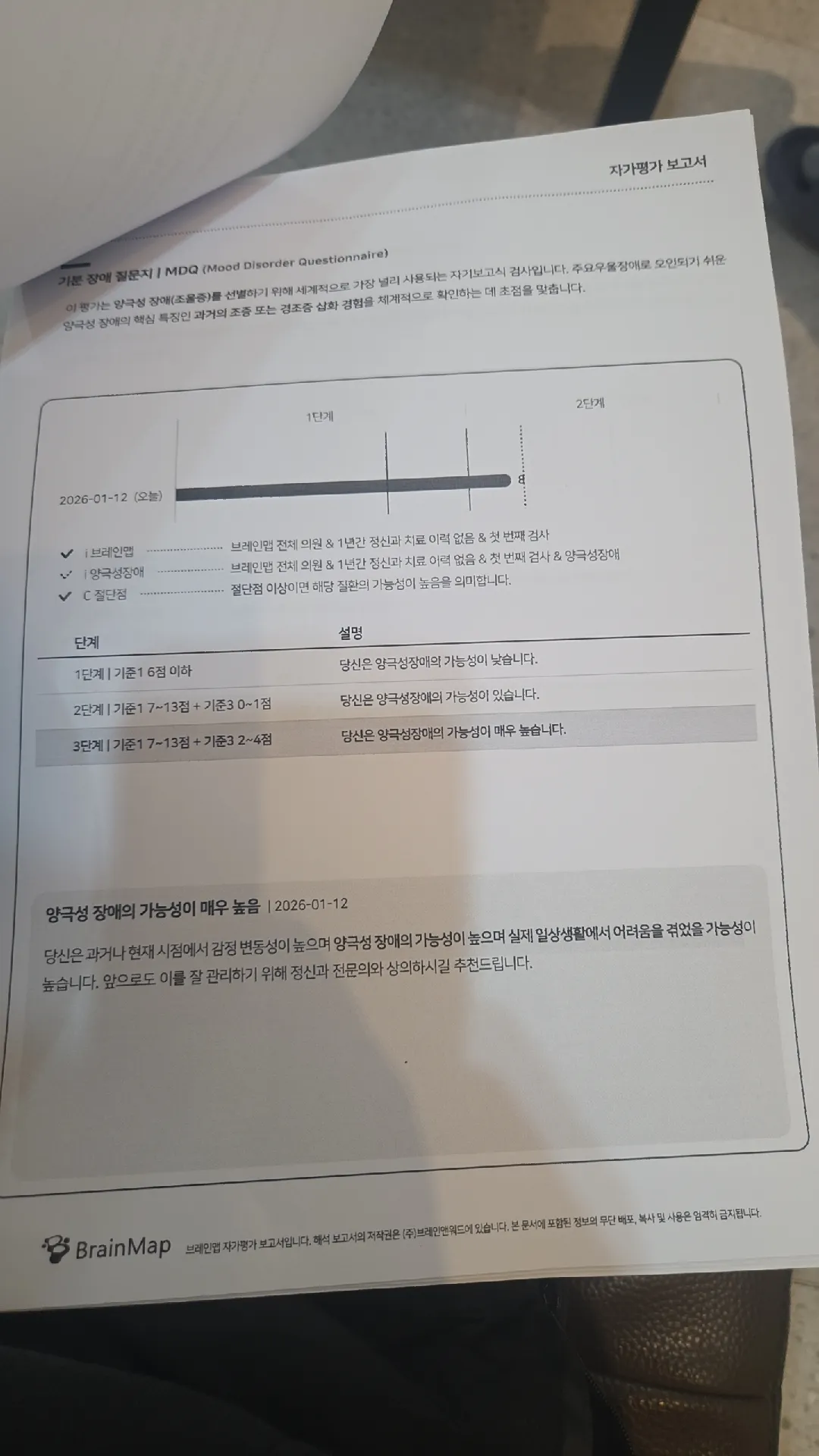 MDQ 기분장애 질문지 자가평가 보고서로 양극성장애 선별 기준과 3단계 점수 해석 안내