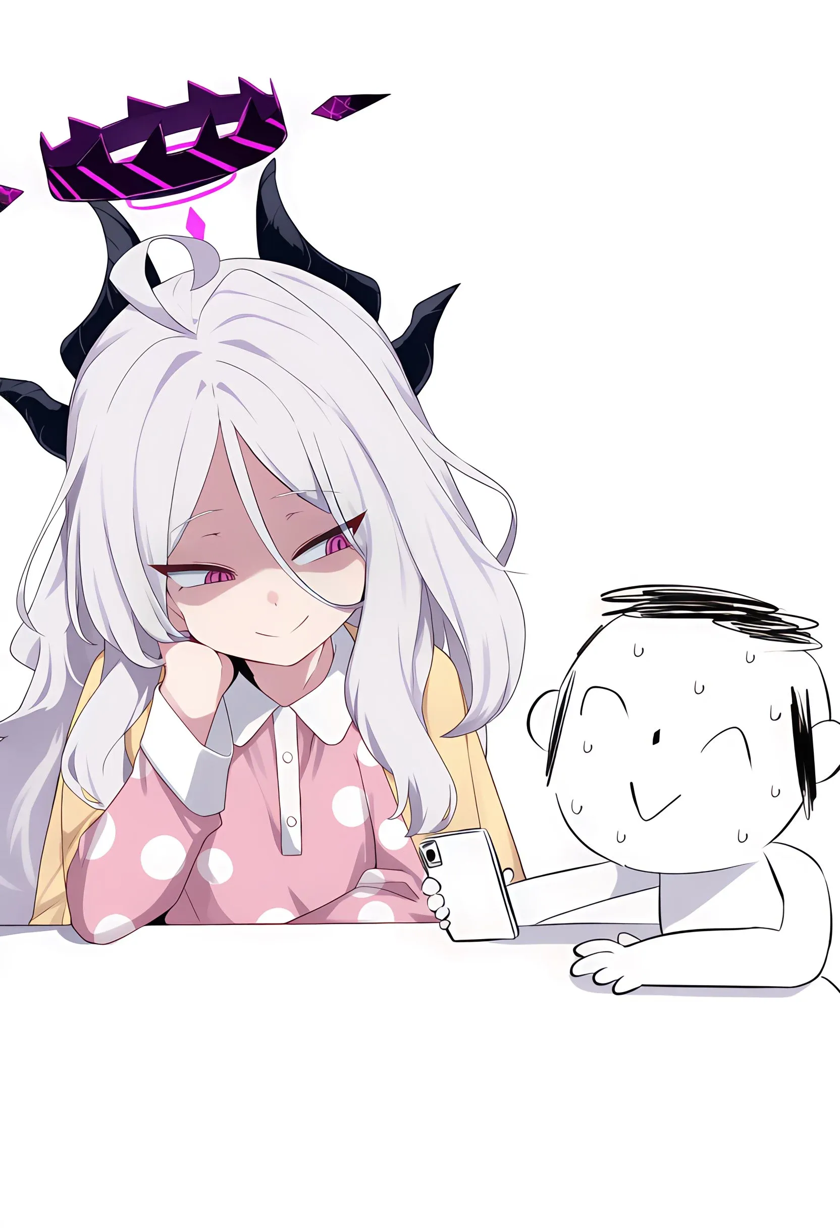 숫자 4가 적힌 카드를 들고 있는 만화 장면