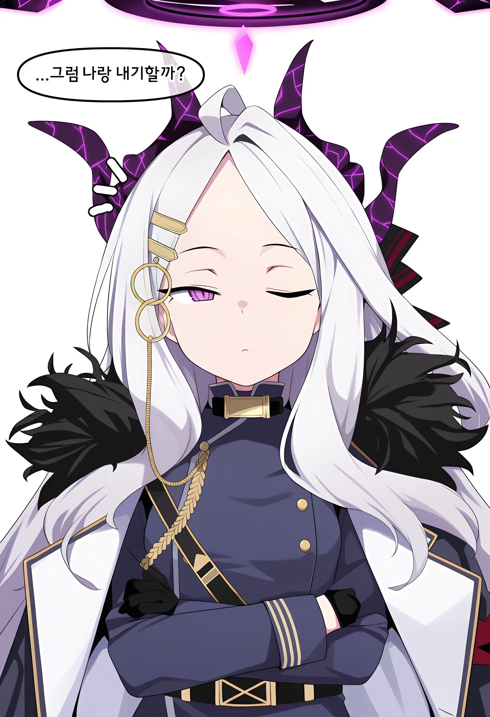 "그럼 나랑 내기할까?"라고 말하는 히나 캐릭터의 만화 컷