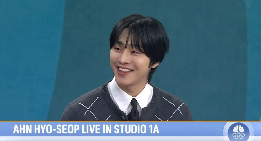 안효섭이 NBC 투데이쇼 스튜디오 1A에 출연해 인터뷰하는 모습