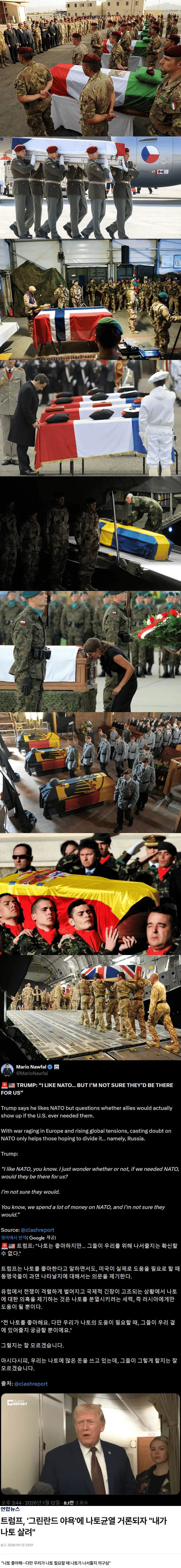 NATO 동맹 의무에 의문을 제기하는 트럼프 발언과 아프간 전사 유럽 군인 수 통계