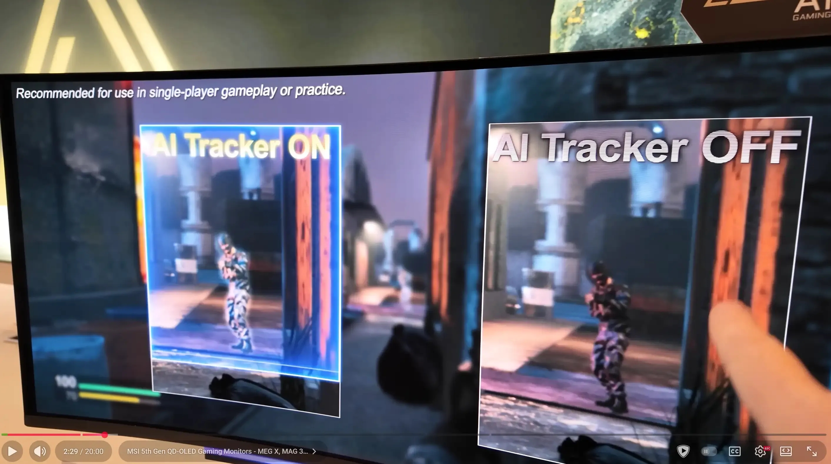 AI Tracker ON/OFF 토글 버튼이 있는 게임 치트 프로그램 설정 화면