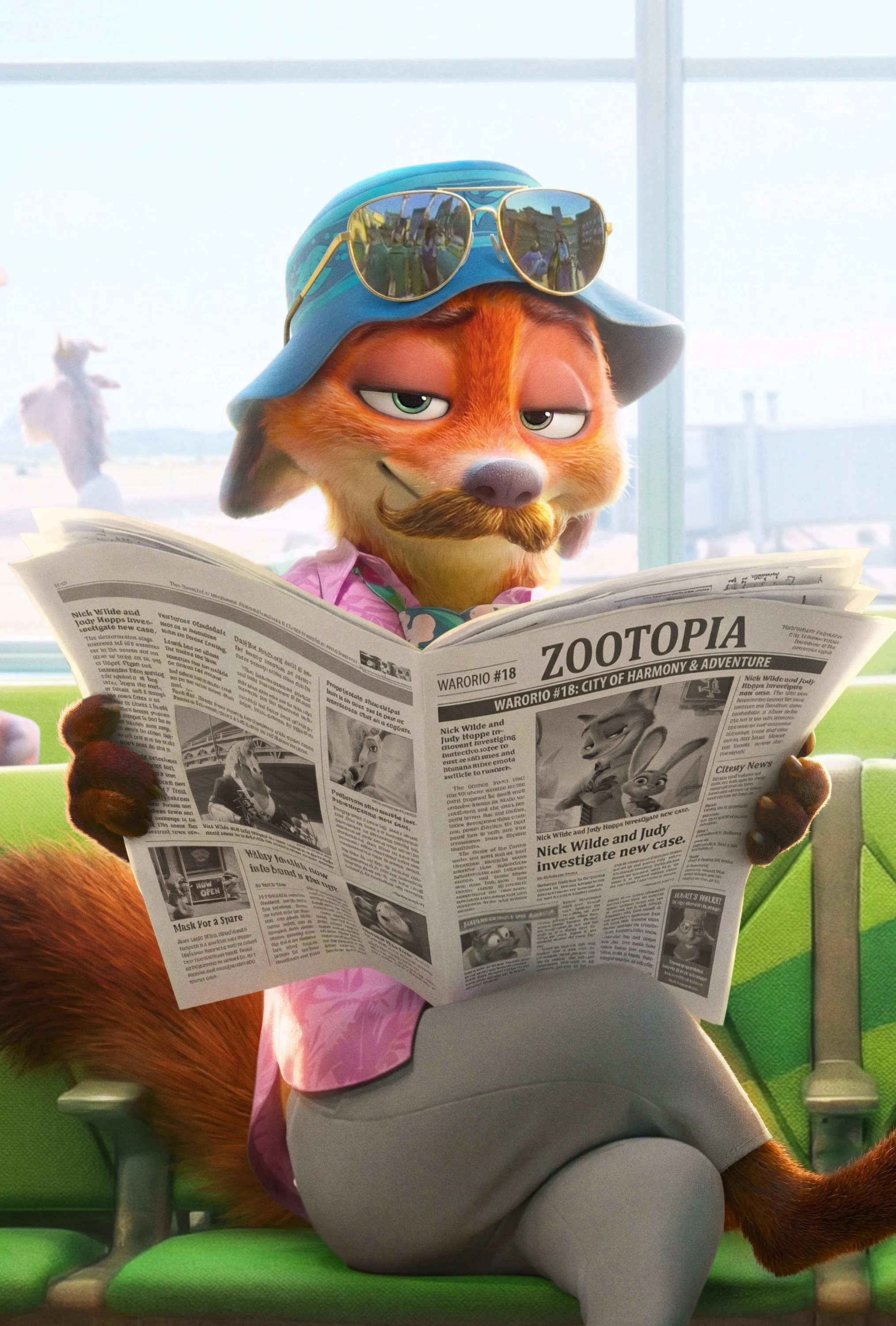 손으로 그린 빈티지 스타일의 영화 포스터, 다양한 캐릭터와 ADVENTURE, HARM, WARRIOR 텍스트