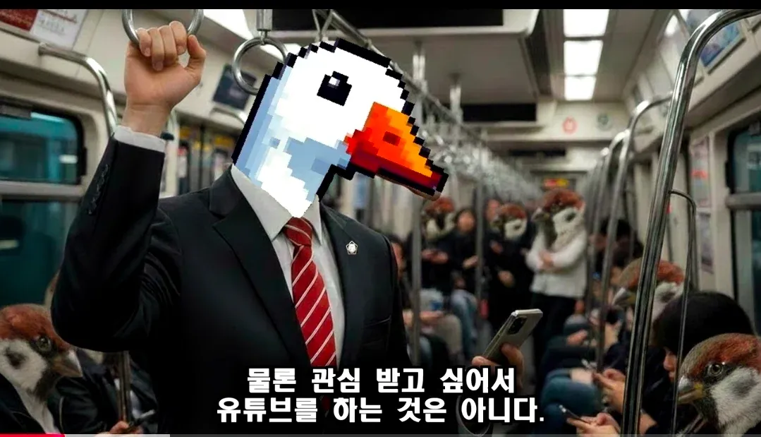 유튜버가 "관심 받고 싶어서 유튜브를 하는 것은 아니다"라고 말하는 장면