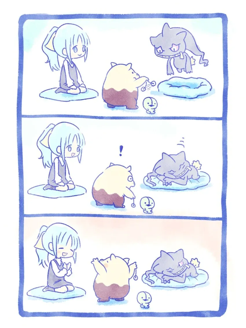 슬리프에게 최면술을 지시하는 포켓몬 트레이너