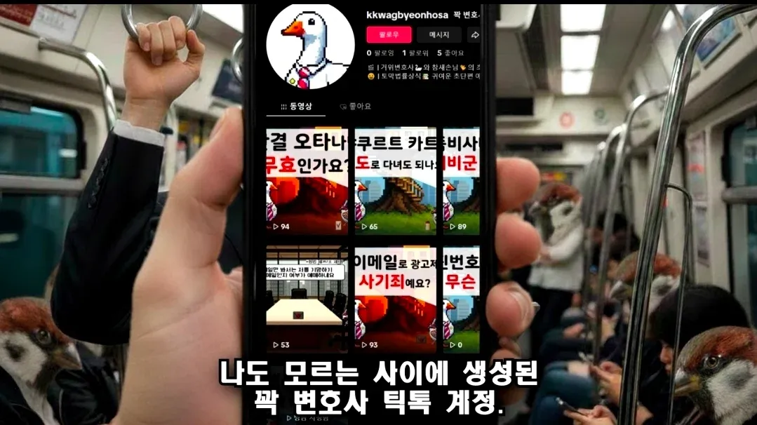 틱톡에서 발견된 '꽉변호사' 사칭 계정 프로필 화면 캡처
