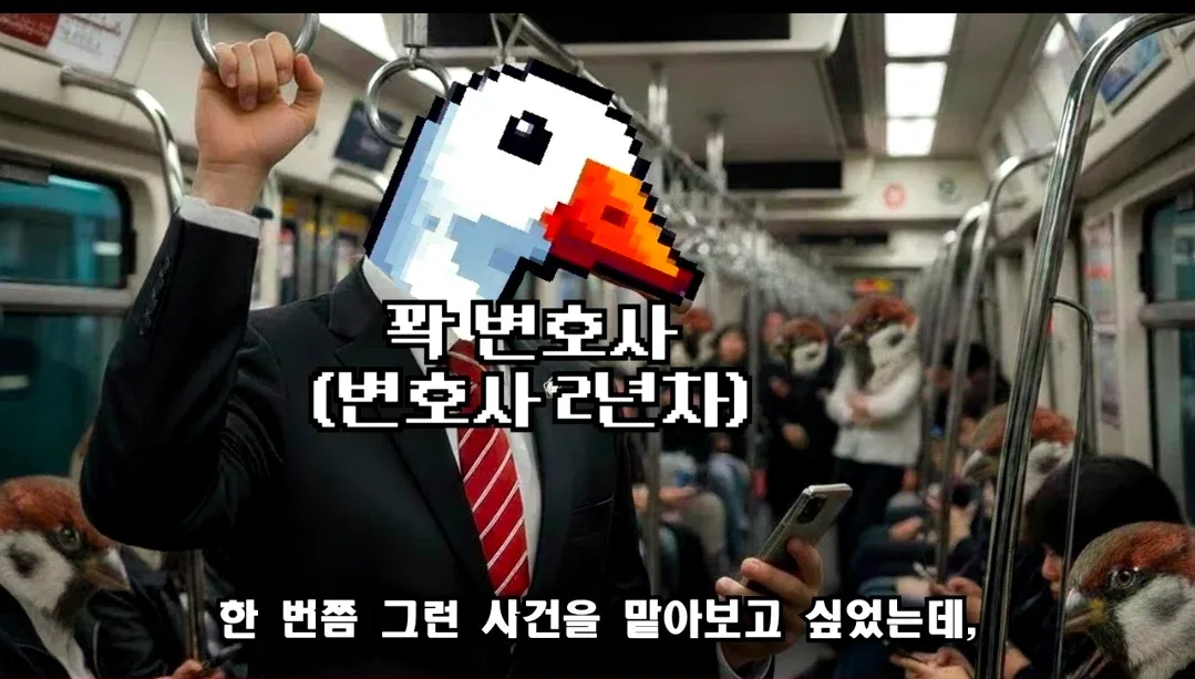 변호사 2년차 곽변호사가 "한 번쯤 그런 사건을 맡아보고 싶었는데"라고 말하는 장면