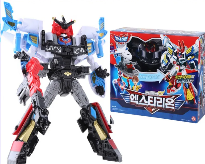 미니특공대 엑스타리온 변신 로봇 장난감과 애니메이션 비교 이미지