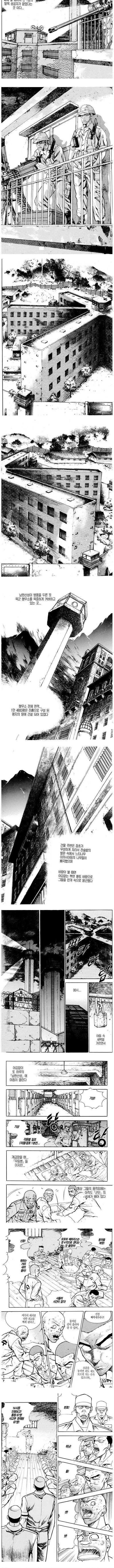 서대문형무소 사형장과 통곡의 미루나무를 설명하는 만화 컷