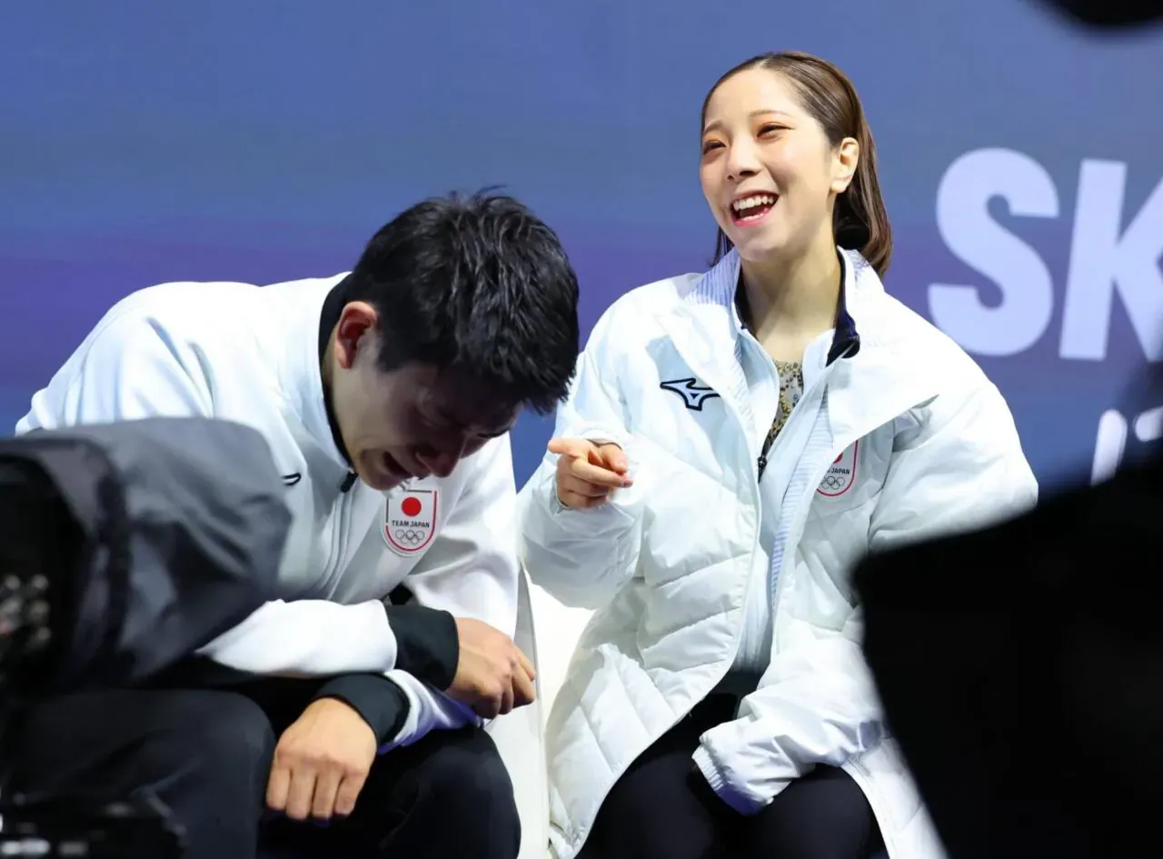 피겨 페어 금메달을 획득한 일본 대표팀 선수