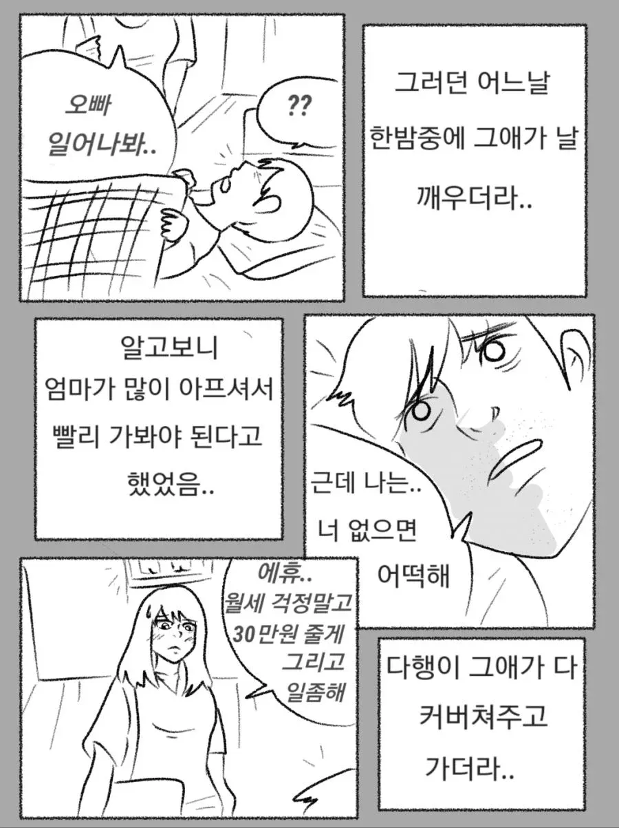 밤중 어머니 응급상황을 챙겨주는 여자친구