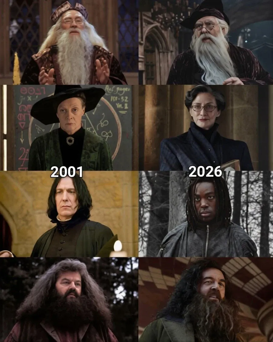 해리포터 스네이프 캐릭터의 2001년과 2026년 비교 이미지
