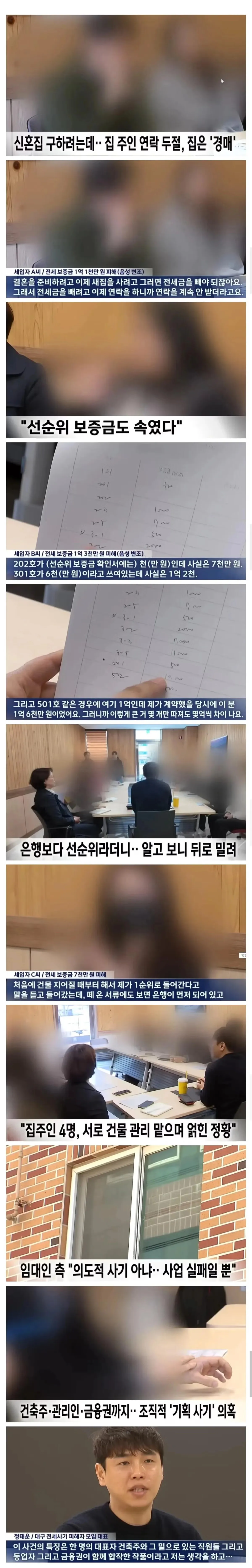 대규모 전세 사기 범죄로 인한 피해자 증가와 보증금 미반환 이슈를 다룬 뉴스 기사
