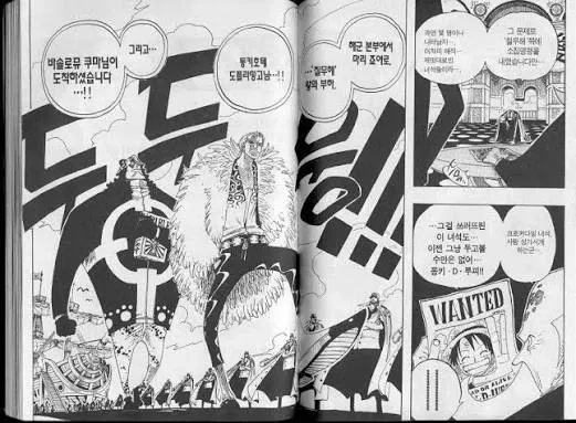 에드포드 전함장의 드래곤과 WANTED 포스터가 있는 원피스 팬아트