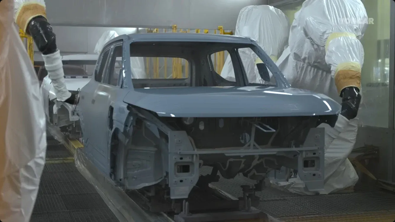 기아 EV2 생산현장의 자동차 제조 공정
