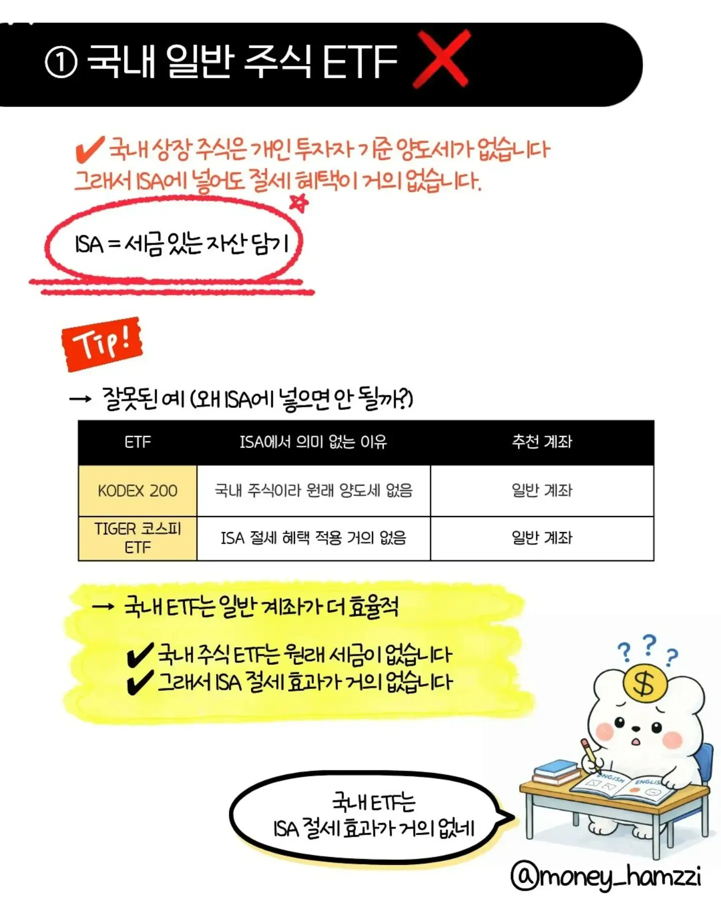 국내 주식 ETF는 ISA 절세 효과 없어, 일반 계좌가 더 효율적인 이유 설명