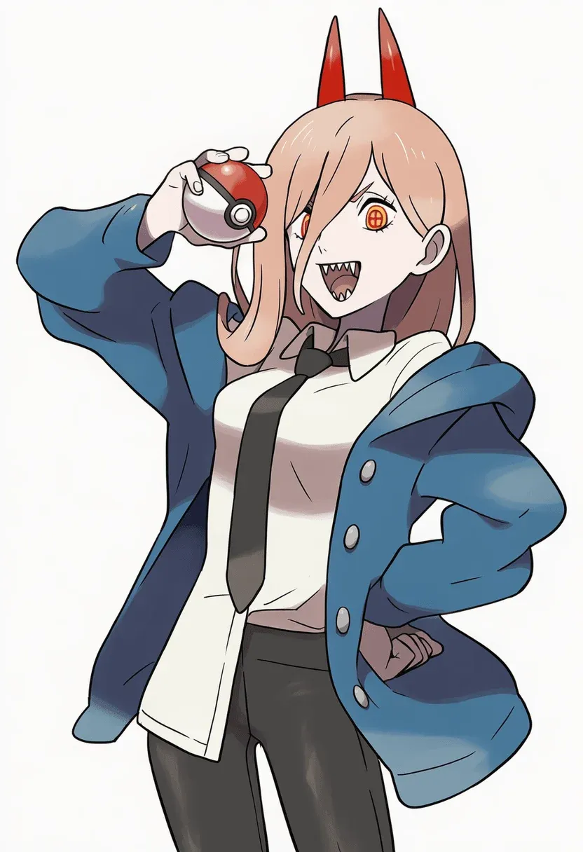 포켓몬 그림체로 그린 체인소맨 캐릭터 팬아트