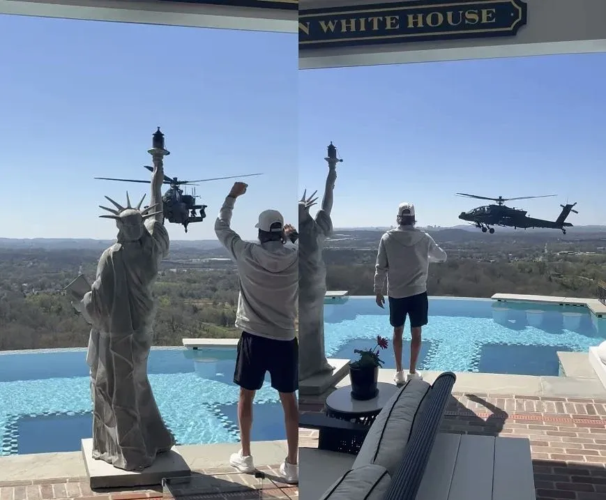 백악관 건물 정면 외부 전경