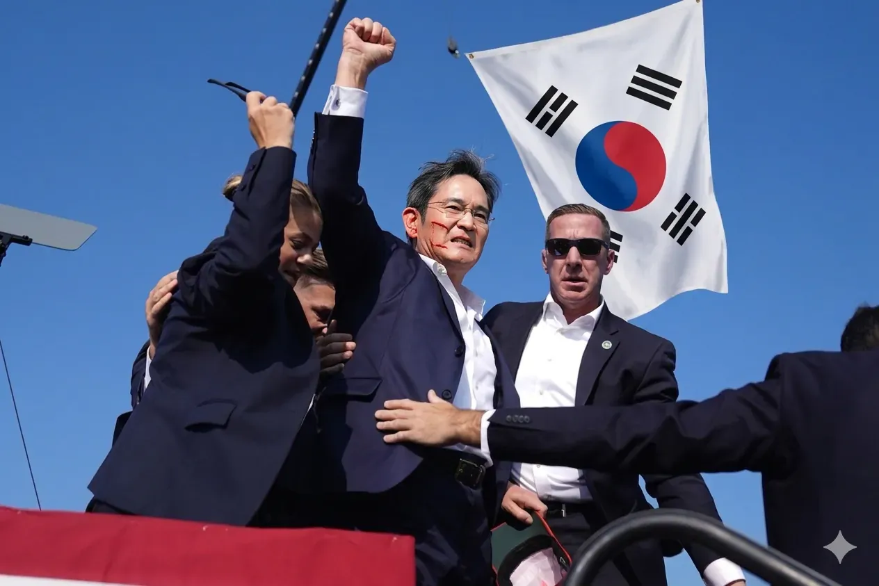 삼성전자 주가 급락을 표현한 숫자 4 반복 이미지