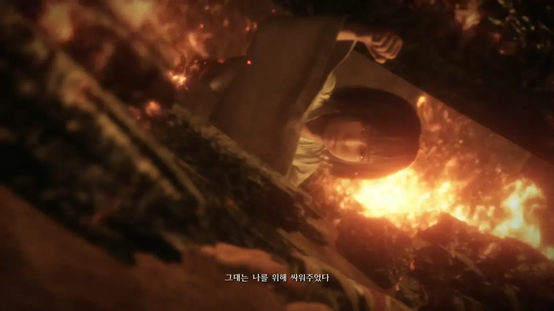 게임에서 아군을 위해 싸워주는 착한 플레이어를 표현한 텍스트 이미지