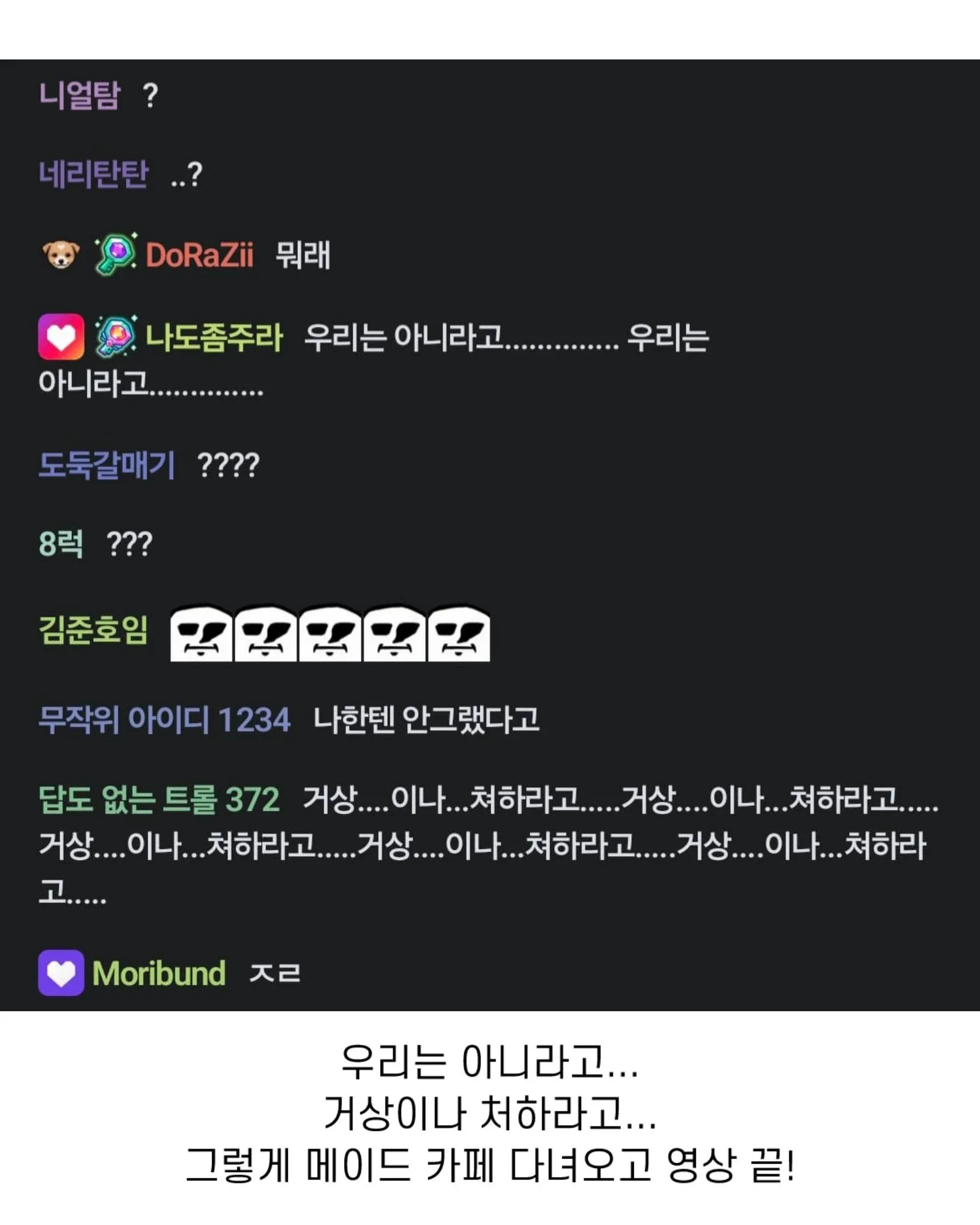 한국인 남성의 일본 메이드카페 방문 영상에 달린 시청자 채팅 반응 모음