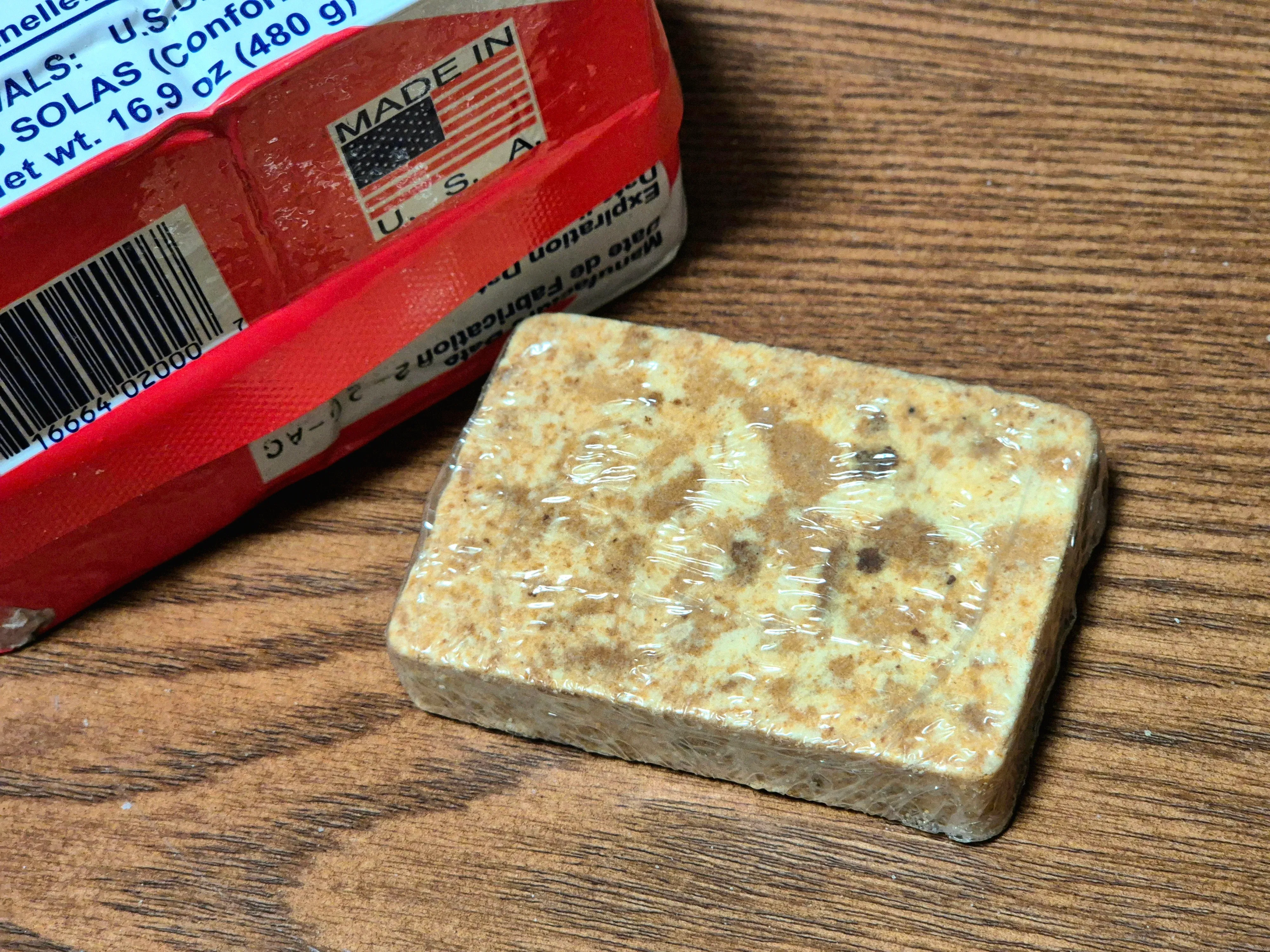 SOLAS 비상식량 포장지, 미국산, 480g, 유통기한 표시