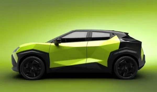 빨간색 닛산 쥬크의 특이한 전면 디자인 클로즈업