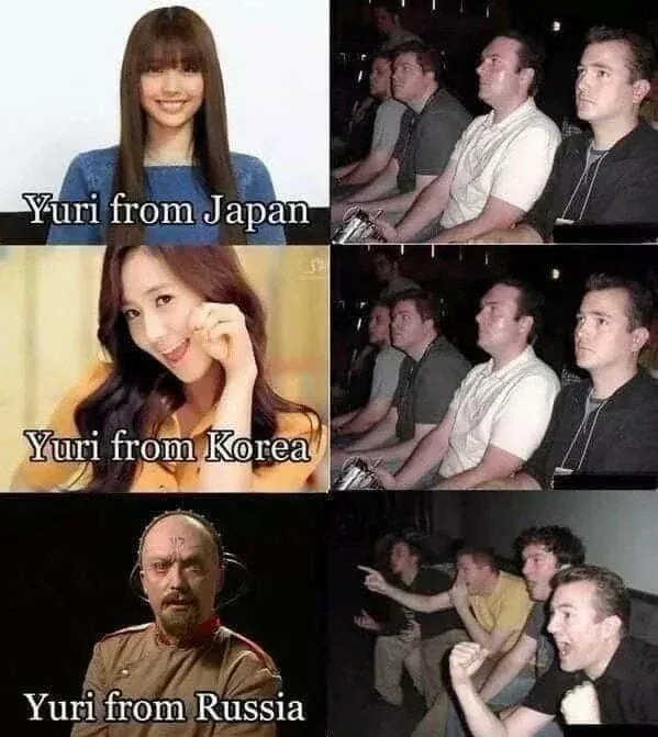 각국의 유리(Yuri) 이름을 가진 세 인물 비교: 일본, 한국, 러시아