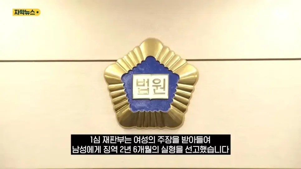 법원 1심 재판부 징역 2년 6개월 실형 선고 뉴스 화면