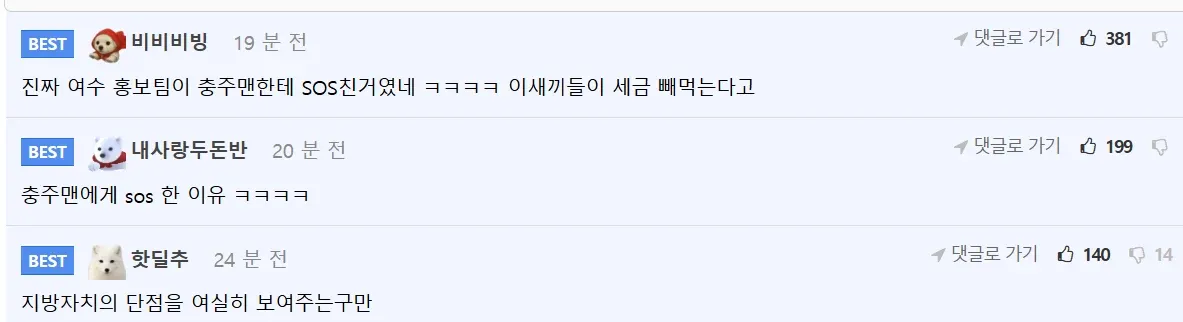 여수 섬박람회 논란에 대한 유튜브 댓글 반응 캡처