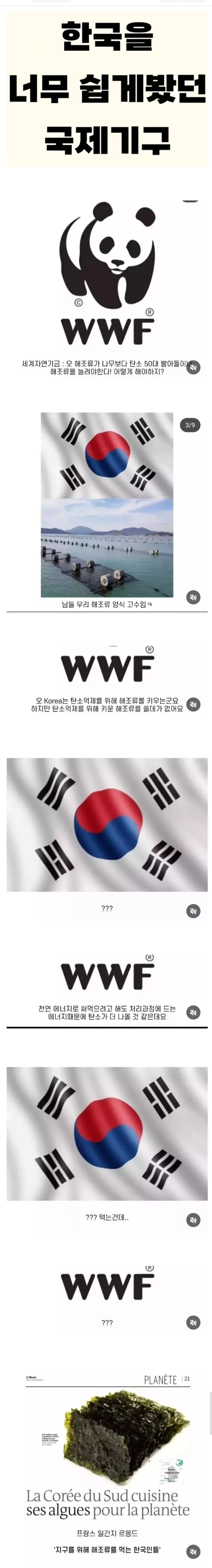 WWF 보도: 환경을 위한 한국의 해조류 양식