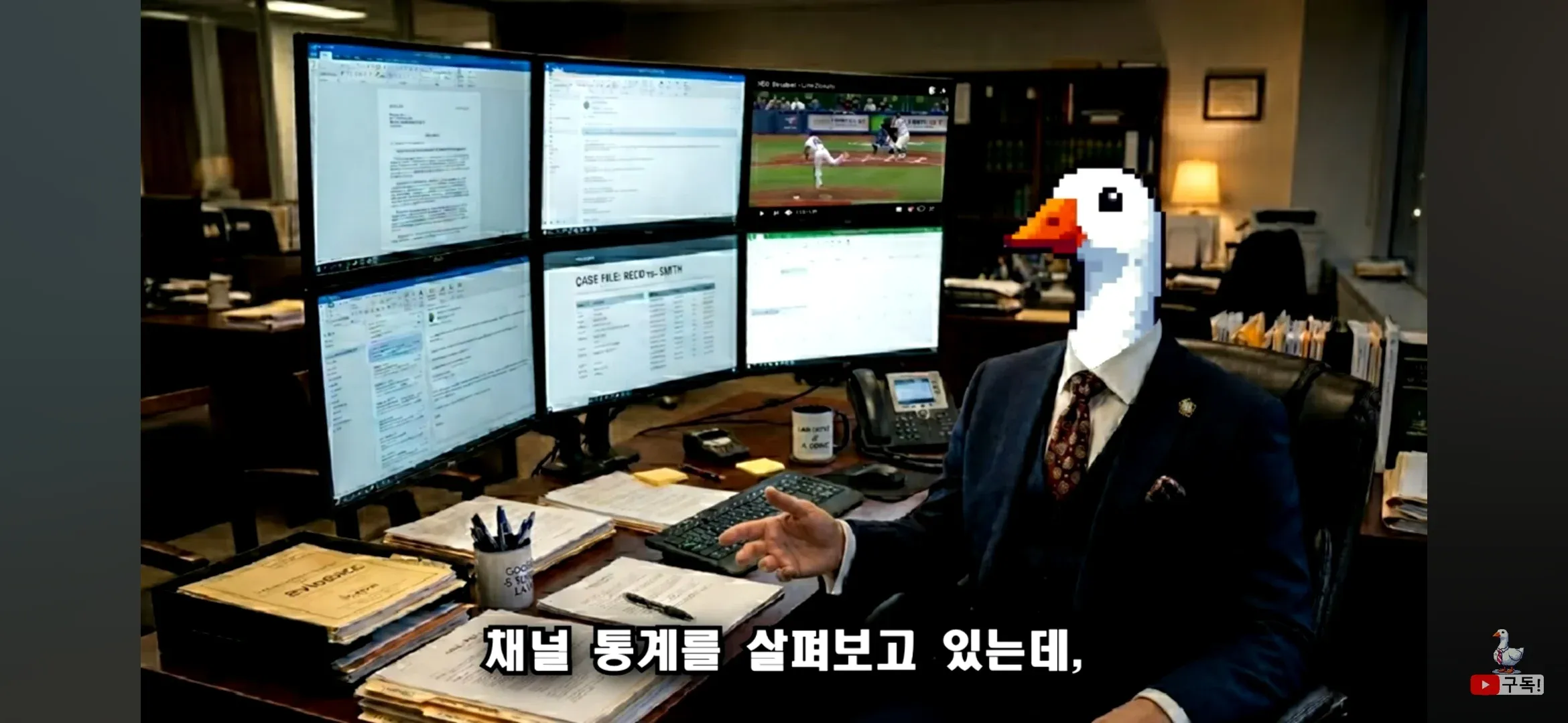 채널 조회수 통계를 살펴보는 화면