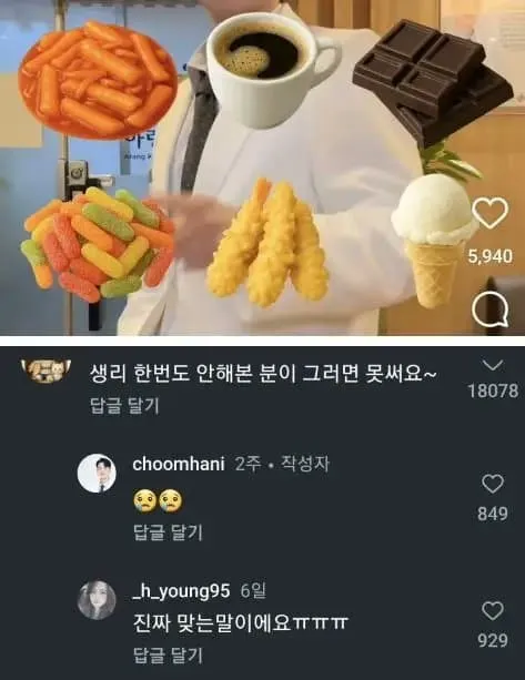 생리 중 피해야 할 음식에 대한 댓글