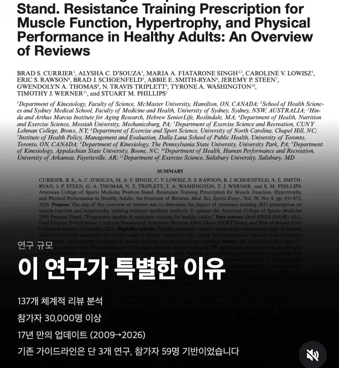 저항 훈련과 근력 발달에 관한 과학 논문 표지