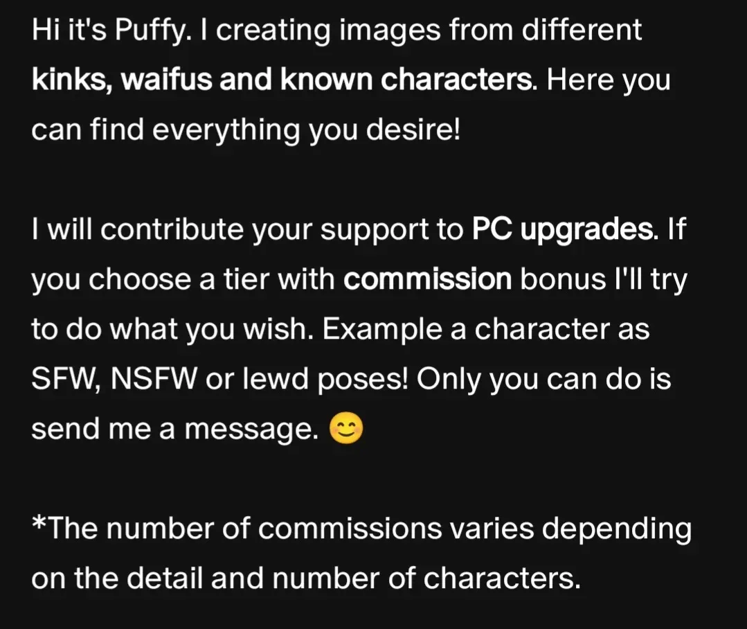 Puffy 크리에이터의 캐릭터 이미지 생성 및 커미션 안내