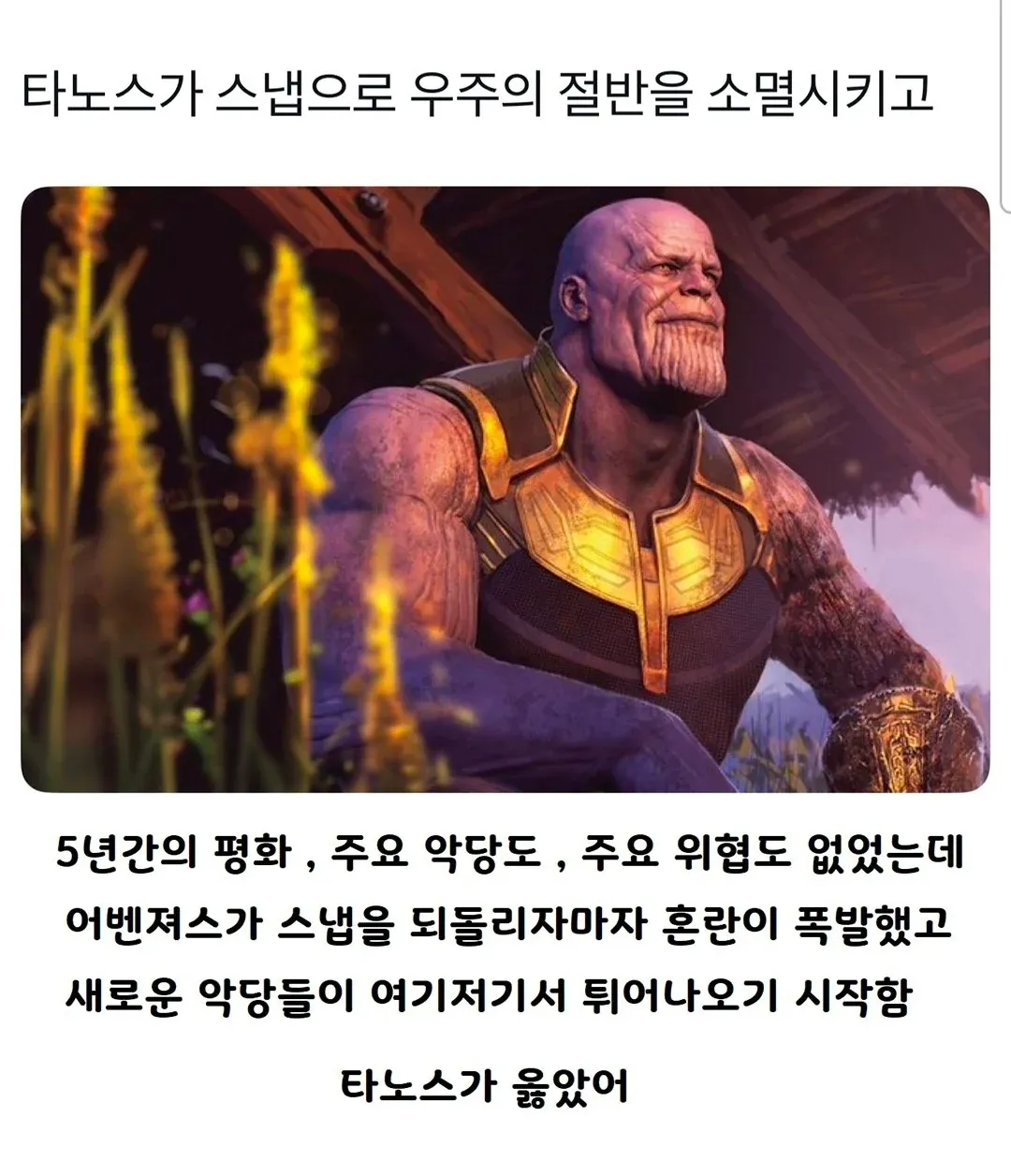 타노스 소멸 후 35년 평화, 어벤져스 복귀로 혼란과 새로운 위협 등장