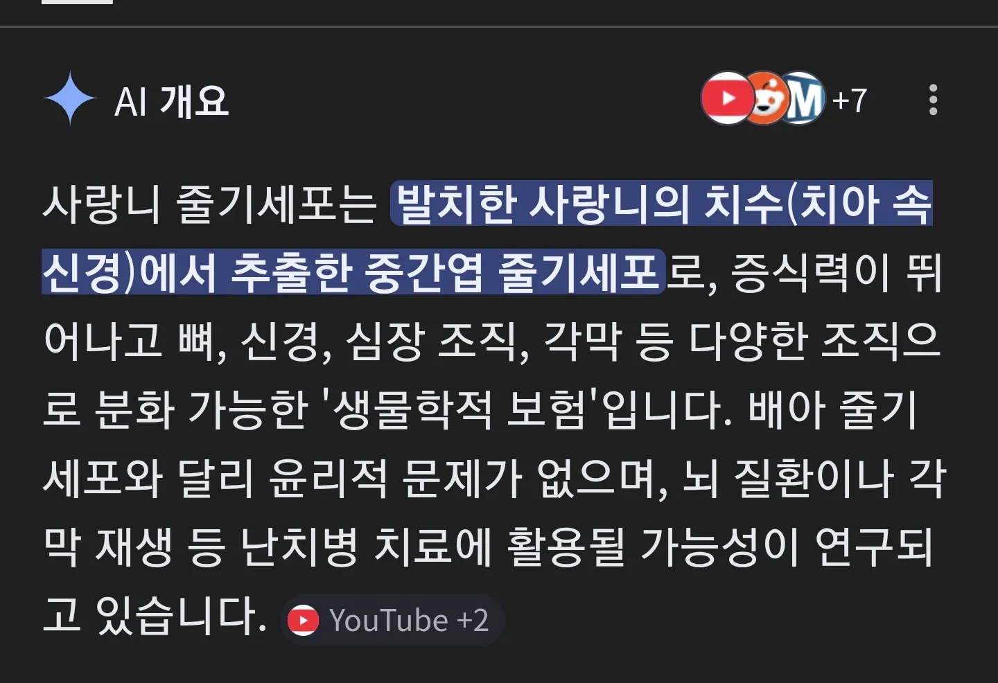 사랑니 줄기세포 개요: 특성 및 의료 활용 가능성을 설명하는 인포그래픽