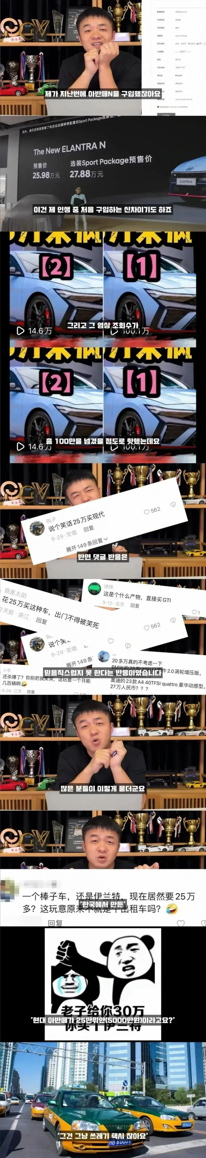 아반떼N 구입에 대한 온라인 댓글