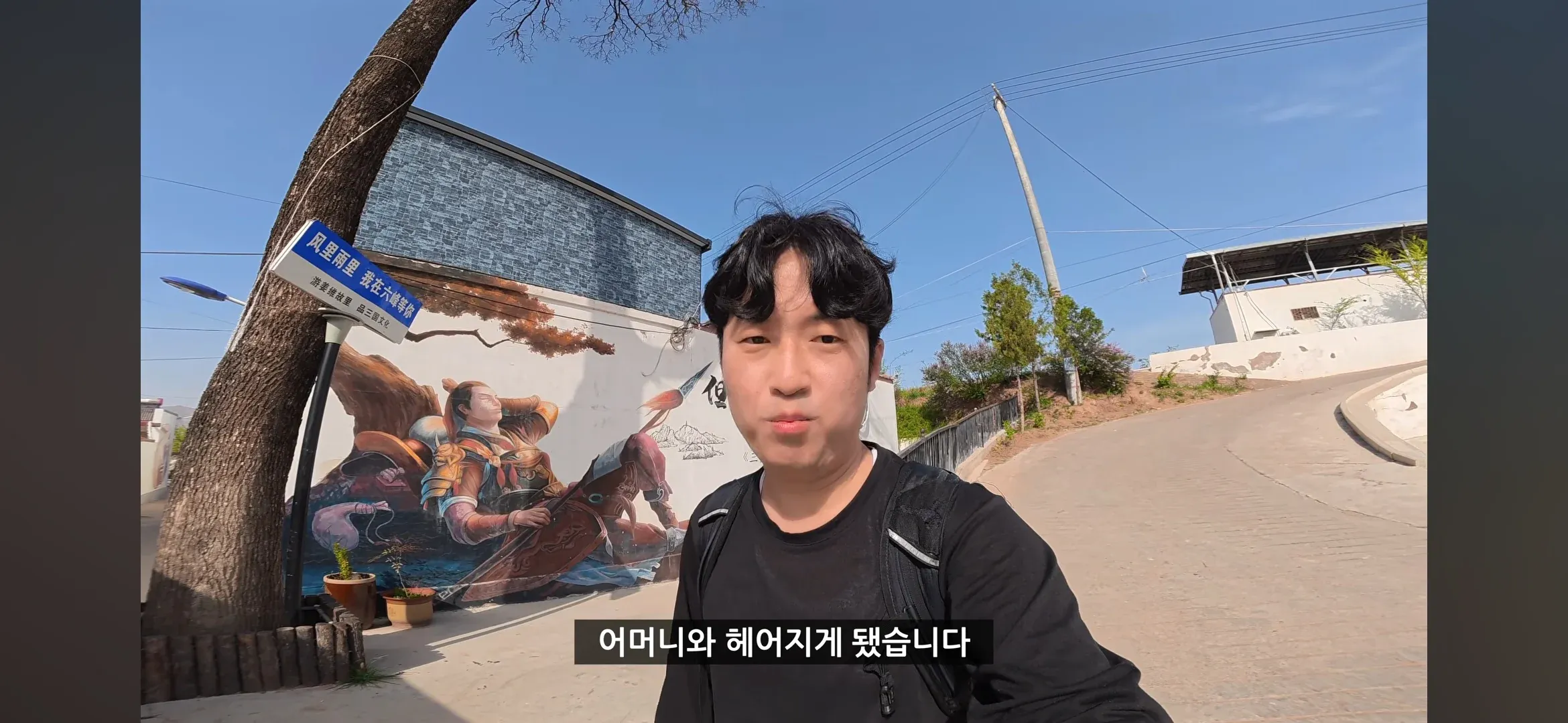 촉한 명장 강유의 묘를 방문하며 어머니와 헤어진 사연을 떠올리는 모습
