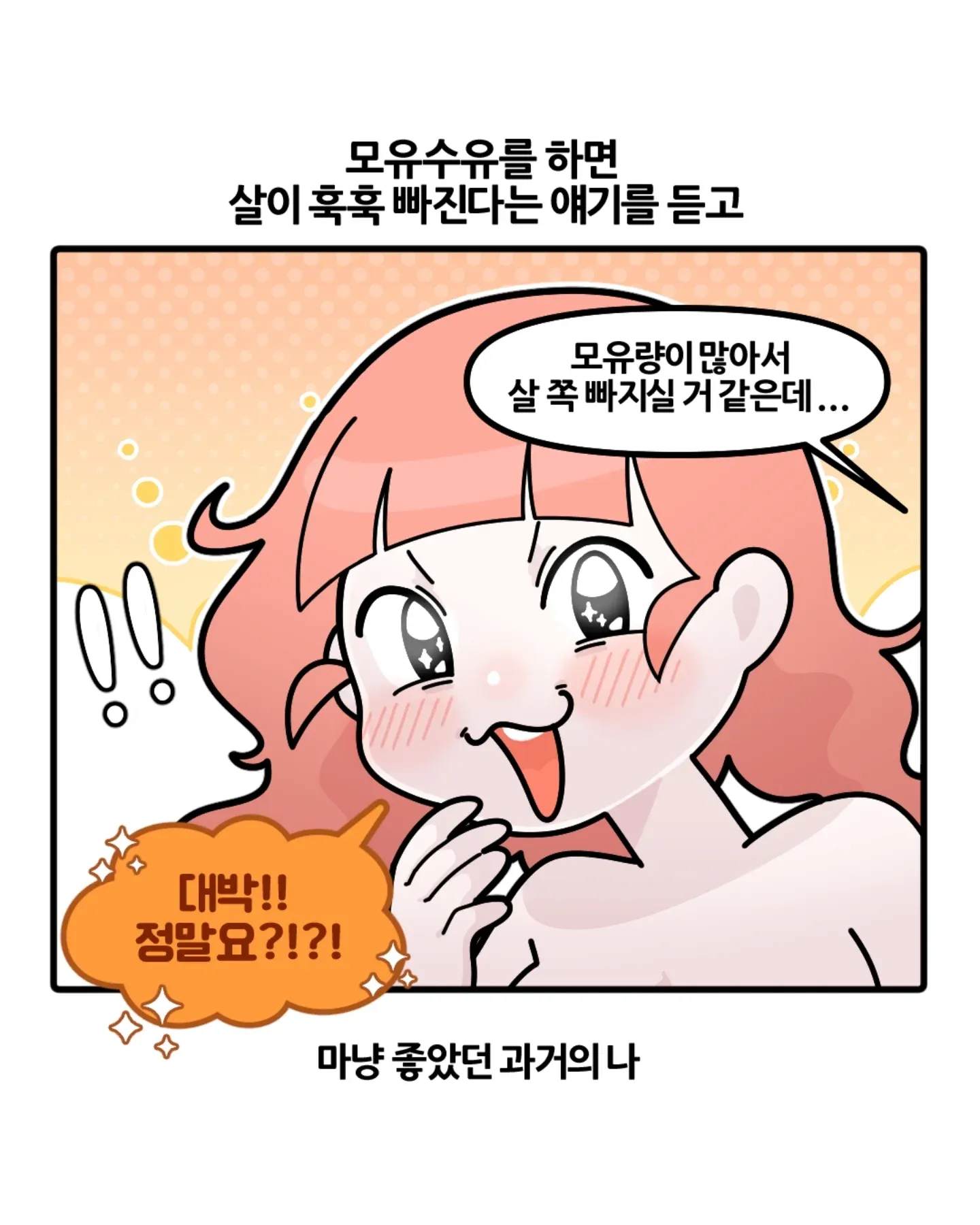 모유수유 후 체중 감량 기대와 현실의 괴리를 담은 일상 만화
